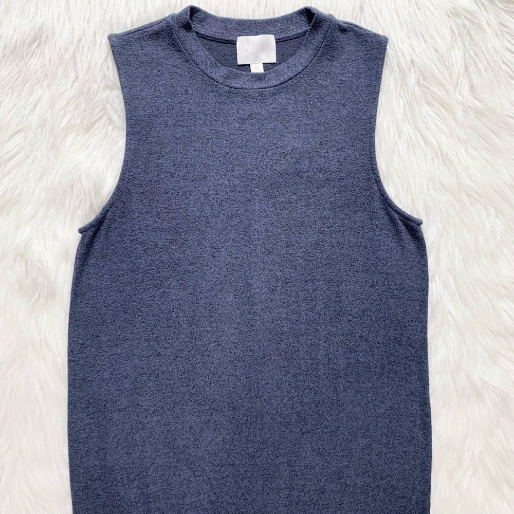 SOLD-Anthropologie Sleeveless Knit Blue Midi Dress - Picture 8 of 12